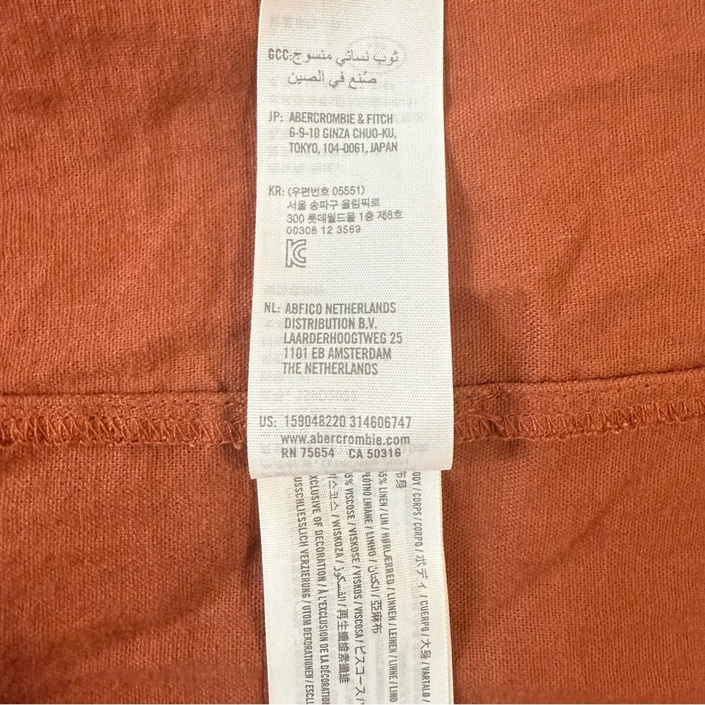 Abercrombie & Fitch Rust Asymmetrical Tiered Maxi Dress Size‎ XL
